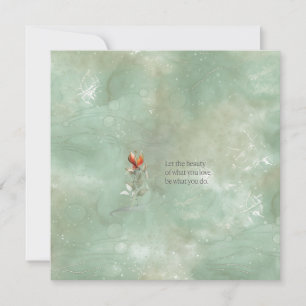 Elegant floral quote flat card