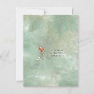 Elegant floral quote postcard