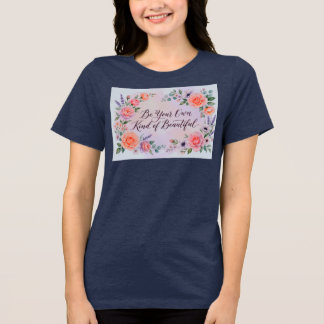 Elegant Floral Quote Women’s Half T-Shirt 🌸  Tri-Blend Shirt