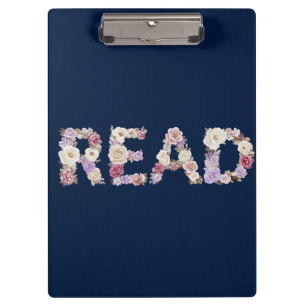 Elegant Floral READ Typography - Pastel Botanical  Clipboard