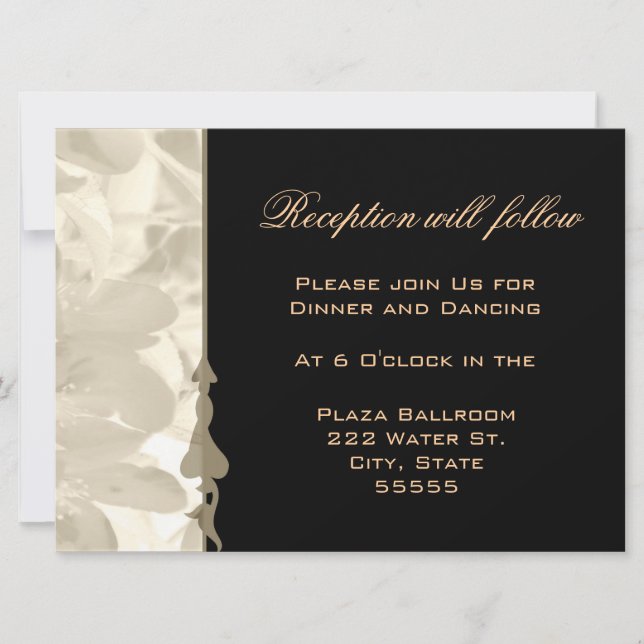 Elegant Floral Reception Invitation (Front)