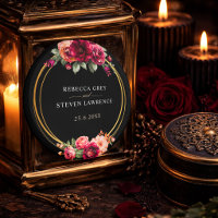 Elegant floral red black moody Romantic wedding