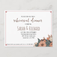 Elegant Floral Rehearsal Dinner Invitation