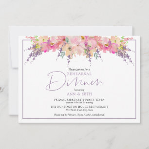 Elegant Floral Rehearsal Dinner Wedding Floral Invitation