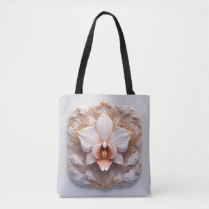 Elegant Floral Relief Design With Ornate Details Tote Bag