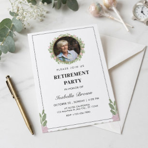 Elegant Floral Retirement Party Invitation