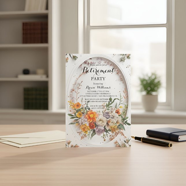 Elegant Floral Retirement Party Invitation | Soft  (Creator Uploaded)