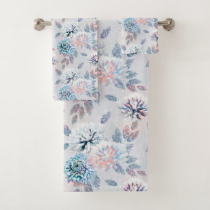 Elegant floral retro pattern. bath towel set