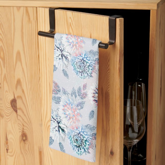 Elegant floral retro pattern.  tea towel (Thirds Fold)