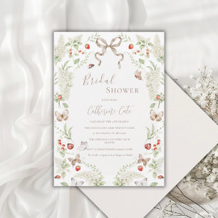 Elegant Floral Ribbon Vintage Bridal Shower Invitation