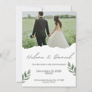 Elegant Floral Romance Wedding Invitation