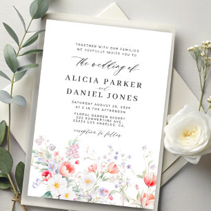 Elegant floral romantic garden wedding invitation