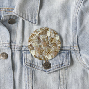 Elegant Floral Rose Petal Pattern 7.5 Cm Round Badge