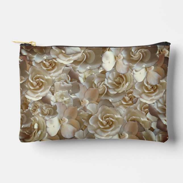 Elegant Floral Rose Petal Pattern  Accessory Pouch (Front)