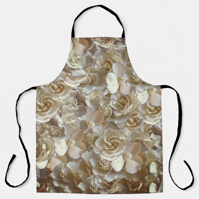 Elegant Floral Rose Petal Pattern  Apron (Front)