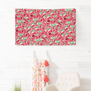 Elegant Floral Rose Petal Pattern  Banner