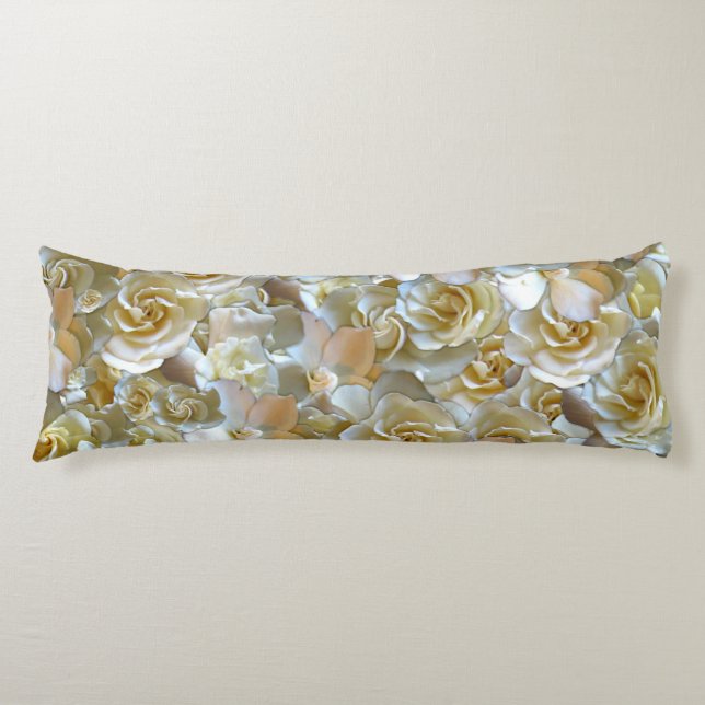 Elegant Floral Rose Petal Pattern  Body Cushion (Front)