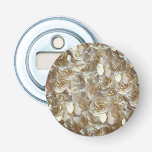 Elegant Floral Rose Petal Pattern Bottle Opener