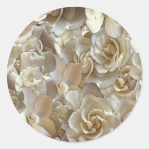 Elegant Floral Rose Petal Pattern  Classic Round Sticker
