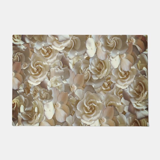 Elegant Floral Rose Petal Pattern  Doormat (Front)