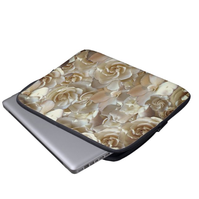 Elegant Floral Rose Petal Pattern  Laptop Sleeve (Front Bottom)