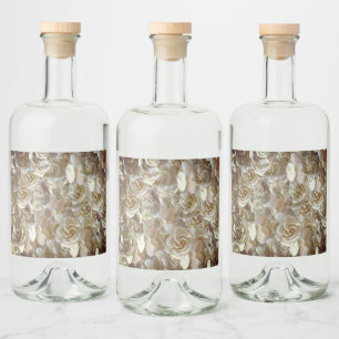 Elegant Floral Rose Petal Pattern  Liquor Bottle Label