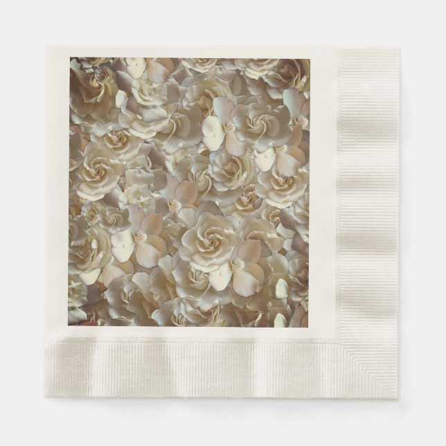 Elegant Floral Rose Petal Pattern  Napkin (Front)