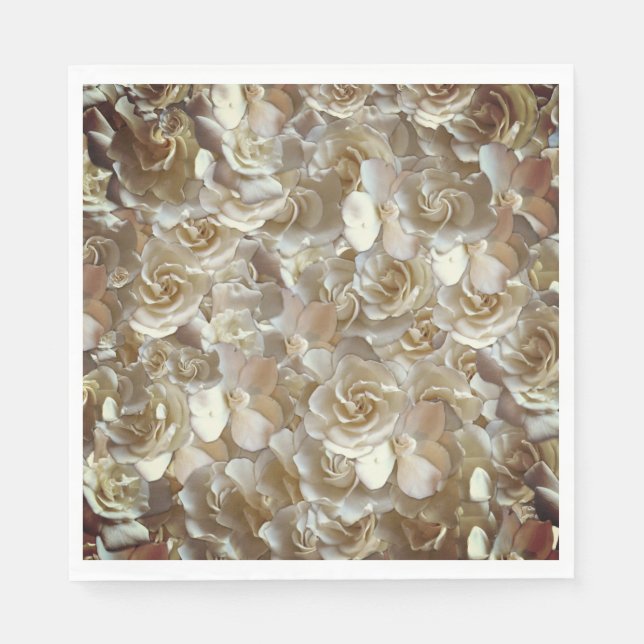 Elegant Floral Rose Petal Pattern  Napkin (Front)