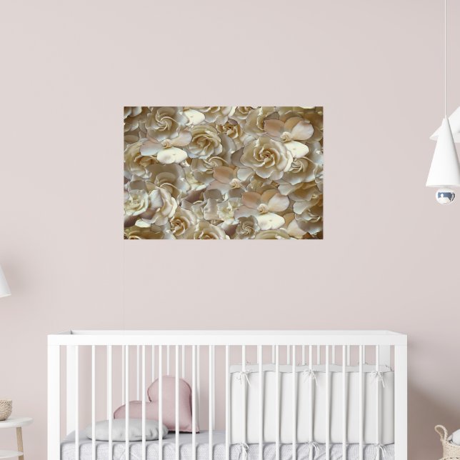 Elegant Floral Rose Petal Pattern  Poster (Nursery 2)