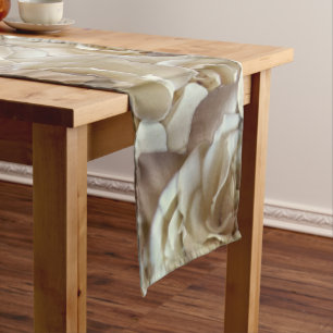 Elegant Floral Rose Petal Pattern  Short Table Runner