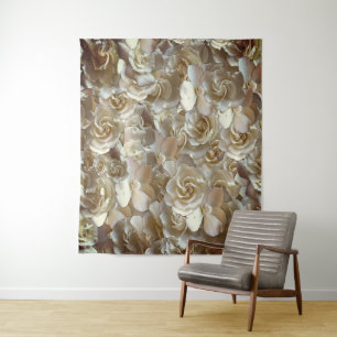 Elegant Floral Rose Petal Pattern Tapestry