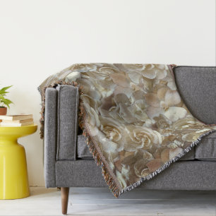 Elegant Floral Rose Petal Pattern Throw Blanket
