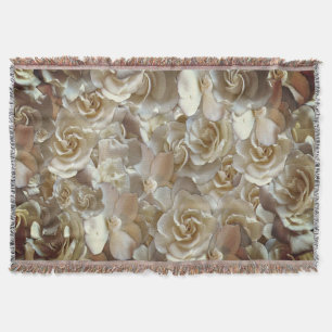 Elegant Floral Rose Petal Pattern  Throw Blanket