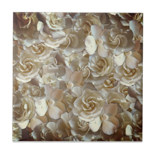 Elegant Floral Rose Petal Pattern  Tile