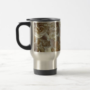 Elegant Floral Rose Petal Pattern Travel Mug