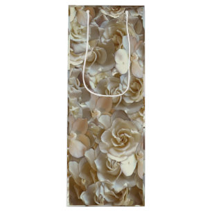 Elegant Floral Rose Petal Pattern Wine Gift Bag