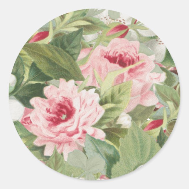Elegant floral rose vintage sticker (Front)