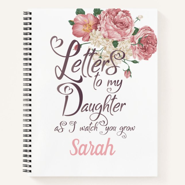 Elegant Floral roses chic Letters design Notebook (Front)