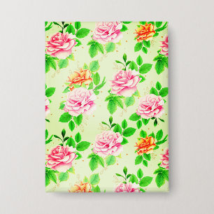 Elegant Floral Roses Green Leaves Pattern-23675