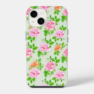 Elegant Floral Roses Green Leaves Pattern-23675 iPhone 14 Case