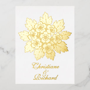 Elegant floral rosette wedding invitation