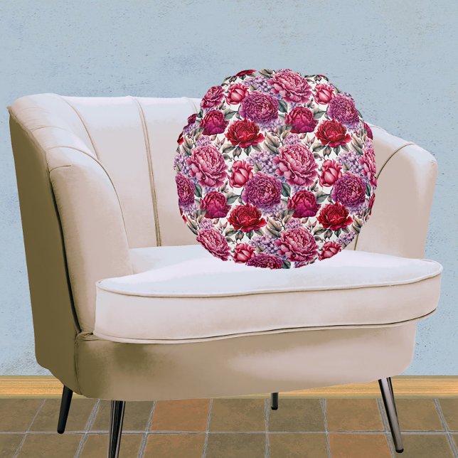 Elegant Floral Round Cushion (Creator Uploaded)
