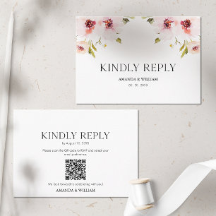 Elegant Floral RSVP Card for Weddings