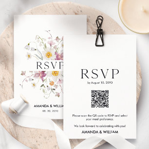 Elegant Floral RSVP Card for Weddings