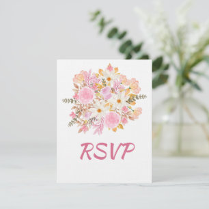 Elegant Floral RSVP Card Sweet Sixteen Birthday