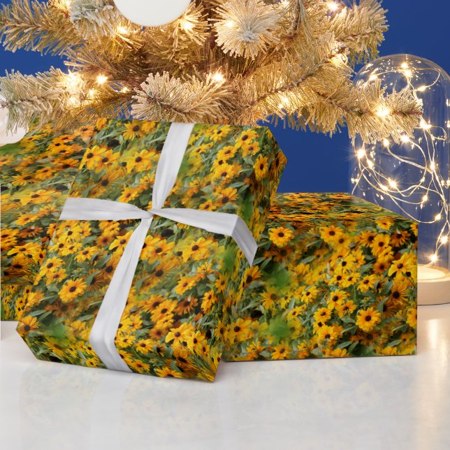 Elegant Floral Rudbeckias Black-Eyed Susans Wrapping Paper (Holidays)