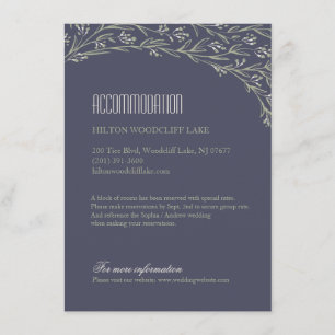 Elegant floral rustic wedding accommodations enclosure card
