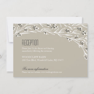 Elegant floral rustic wedding reception card