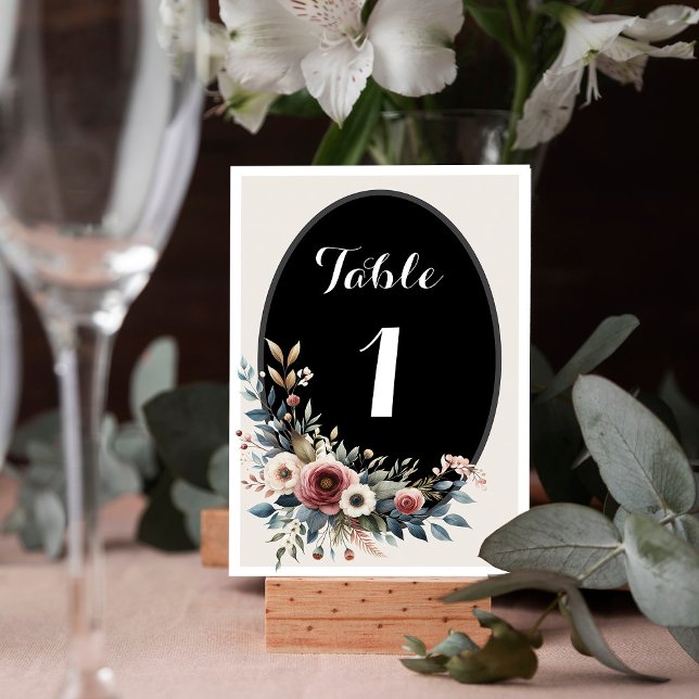 Elegant Floral Rustic Wedding Table Number Card (Elegant Floral Rustic Wedding Table Number Card)