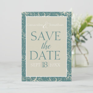 Elegant Floral Save the Date Announcement Postcard